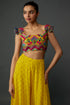 Yellow Embroidered Choli With Sharara